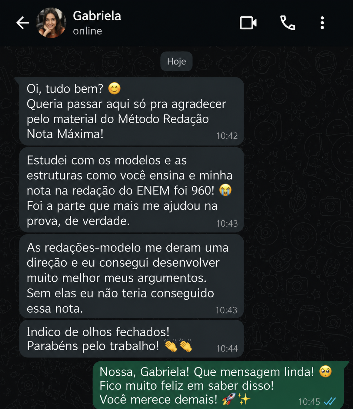 Depoimento real de aluno do Método Redação Nota Máxima