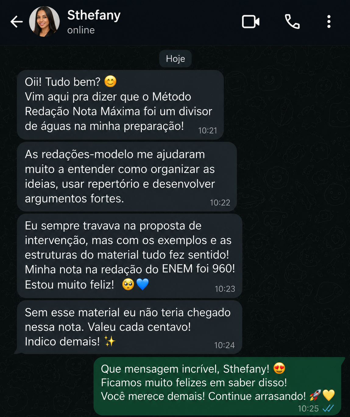 Depoimento real de aluno do Método Redação Nota Máxima